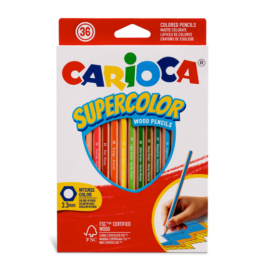 36 Pastelli Supercolor – Colori Intensi e Disegno Ergonomico per Scuola
