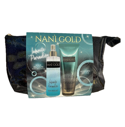 Gold Pochette Infinite Paradise – Acqua Profumata + Crema Corpo Set Corpo Idratante e Profumato