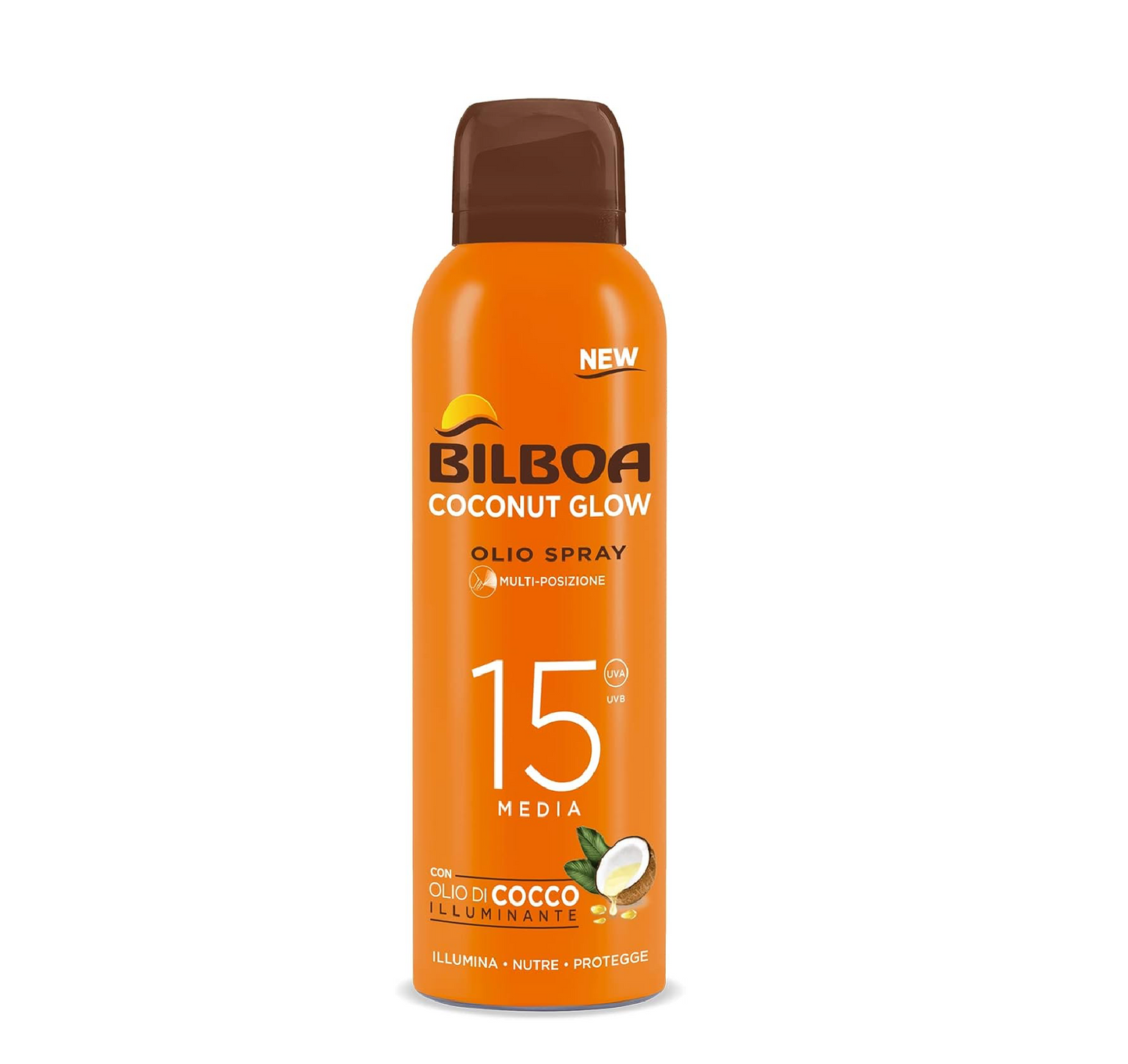 Bilboa Coconut Glow Olio Spray Spf15 Alta con Olio di Cocco Illuminante