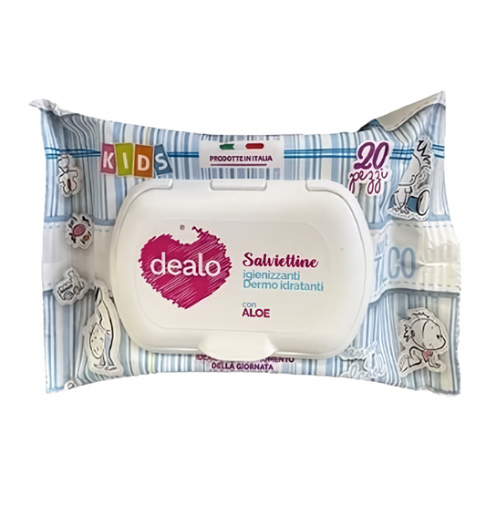Salviettine Igienizzanti Aloe & Talco Kids 20 Pezzi – Delicate per Bambini