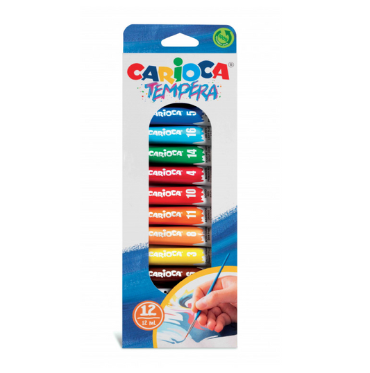 12 Tempere in Tubetto Carioca 12 ml – Colori per Pittura Bambini