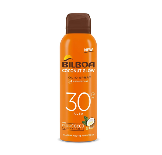 Bilboa Coconut Glow Olio Spray Spf30 Alta con Olio di Cocco Illuminante