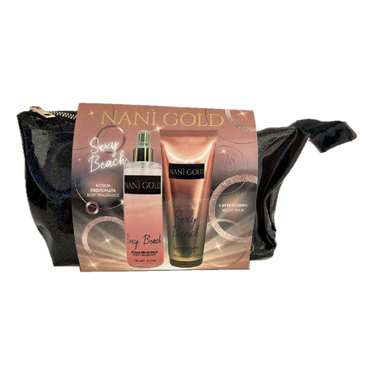 Gold Pochette Sexy Beach – Acqua Profumata + Crema Corpo Set Corpo Glow Estivo