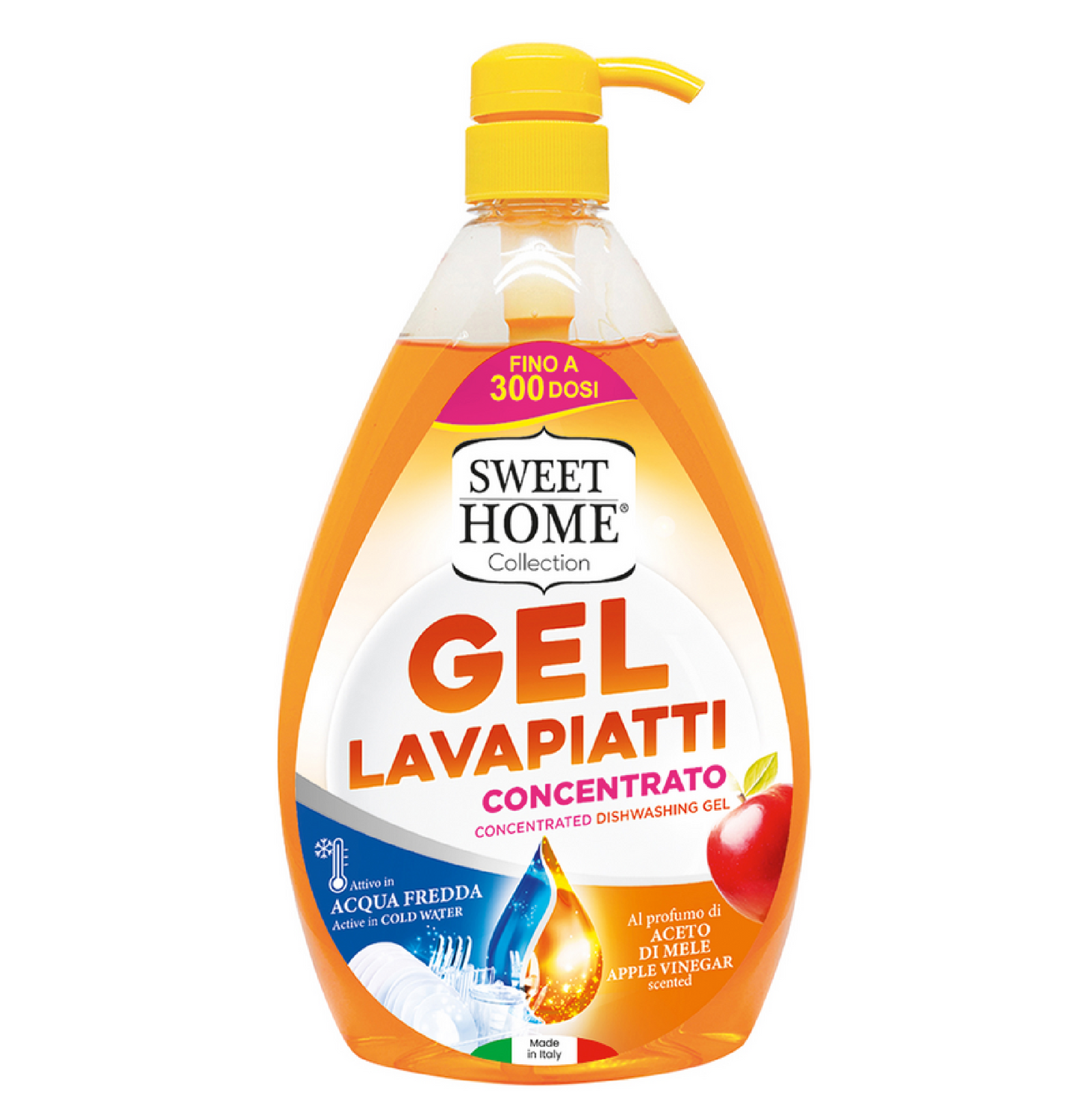 Gel Lavapiatti Concentrato Aceto di Mele – Detergente Sgrassante e Delicato