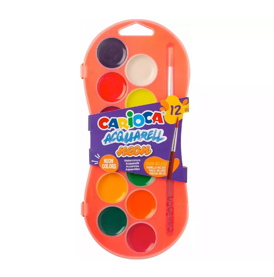 Valigetta 12 Acquerelli Neon – Colori Fluo Brillanti per Bambini