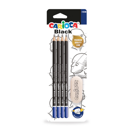 Set 4 Matite HB2 con Gomma – Matite Grafite per Scuola e Ufficio