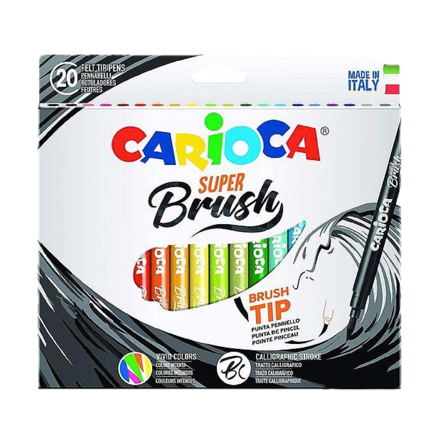 20 Pennarelli Brush Super Brush – Punta Pennello e Colori Vivaci