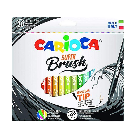 20 Pennarelli Brush Super Brush – Punta Pennello e Colori Vivaci