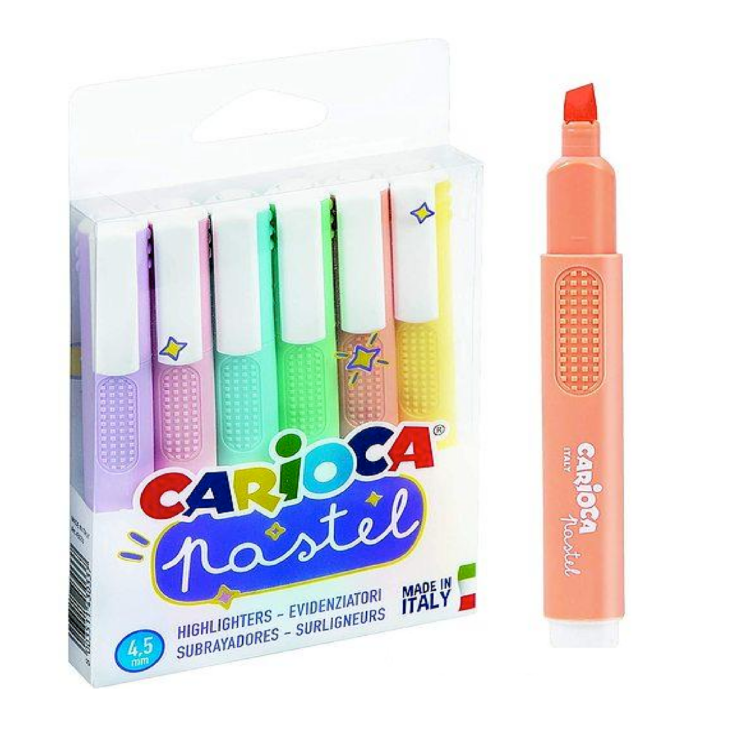 6 Evidenziatori Pastel – Colori Morbidi e Luminosi Punta 4.5mm