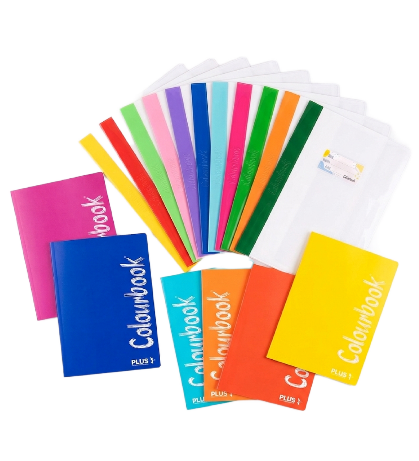 Set 6 Quaderni Maxi Colourbook 100g Plus - Rigature Elementari Medie e Superiori 100g + 6 Copriquaderni Con Etichetta