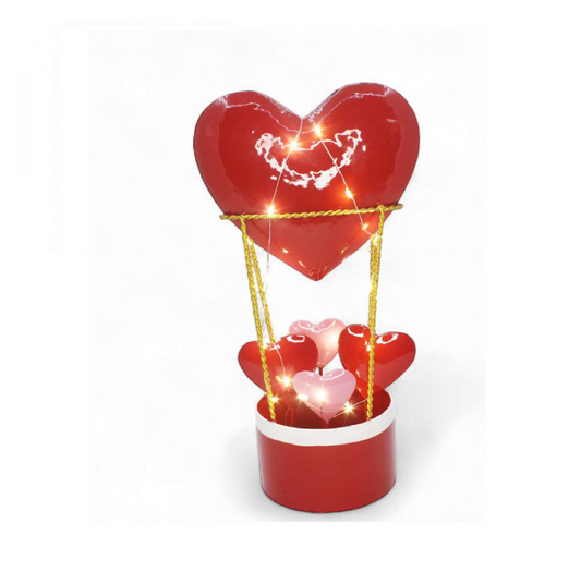 Mongolfiera in Metallo con Cuore a LED