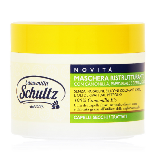 Maschera Ristrutturante con Camomilla – Nutrimento e Luminosità