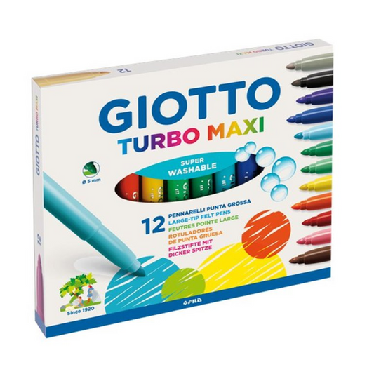 Turbo Maxi 12 Pennarelli Punta Larga | Superlavabili