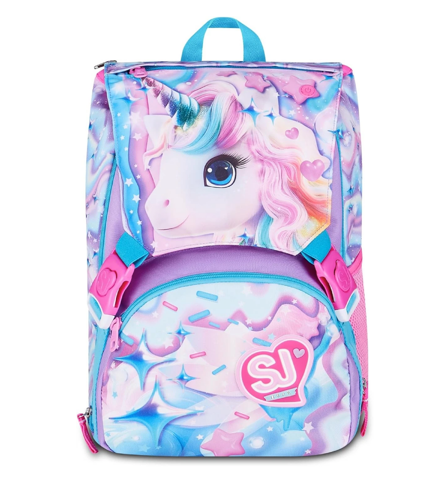 Zaino Sdoppiabile Big SJ Gang Glow LED Unicorn Girl - Zaino Scuola Espandibile Magico