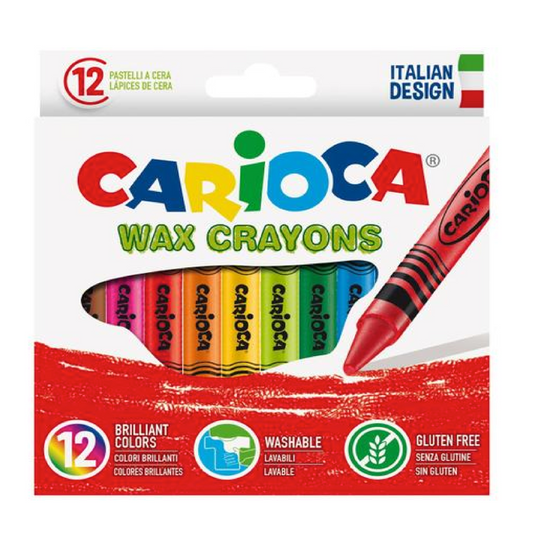12 Pastelli a Cera Wax Crayons – Colori Brillanti e Facili da Usare