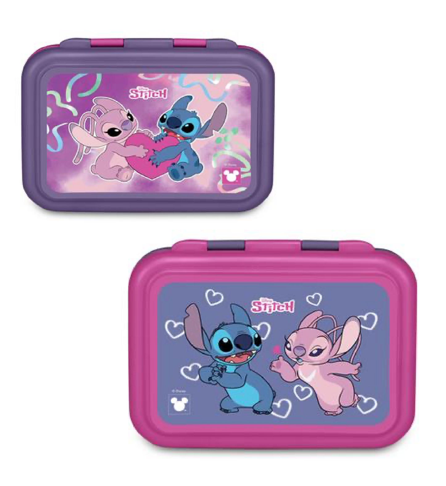 Portamerenda Stitch in Alluminio 2 Scomparti - Porta Pranzo