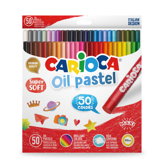 50 Pastelli a Olio Maxi – Colori Intensi e Coprenti per Disegno Creativo