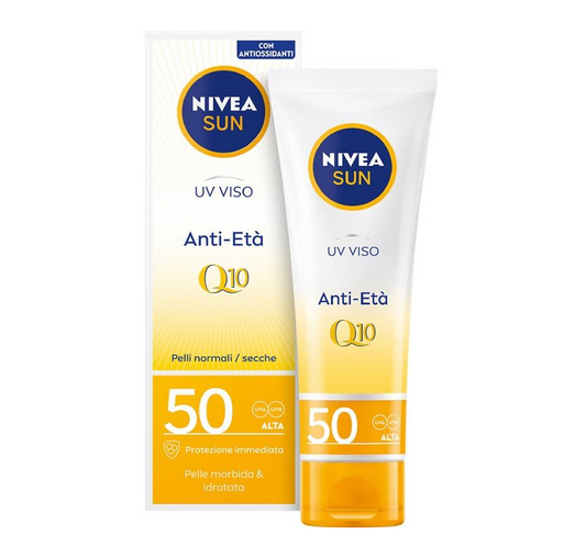 Crema Viso Anti-Età Q10 Spf50