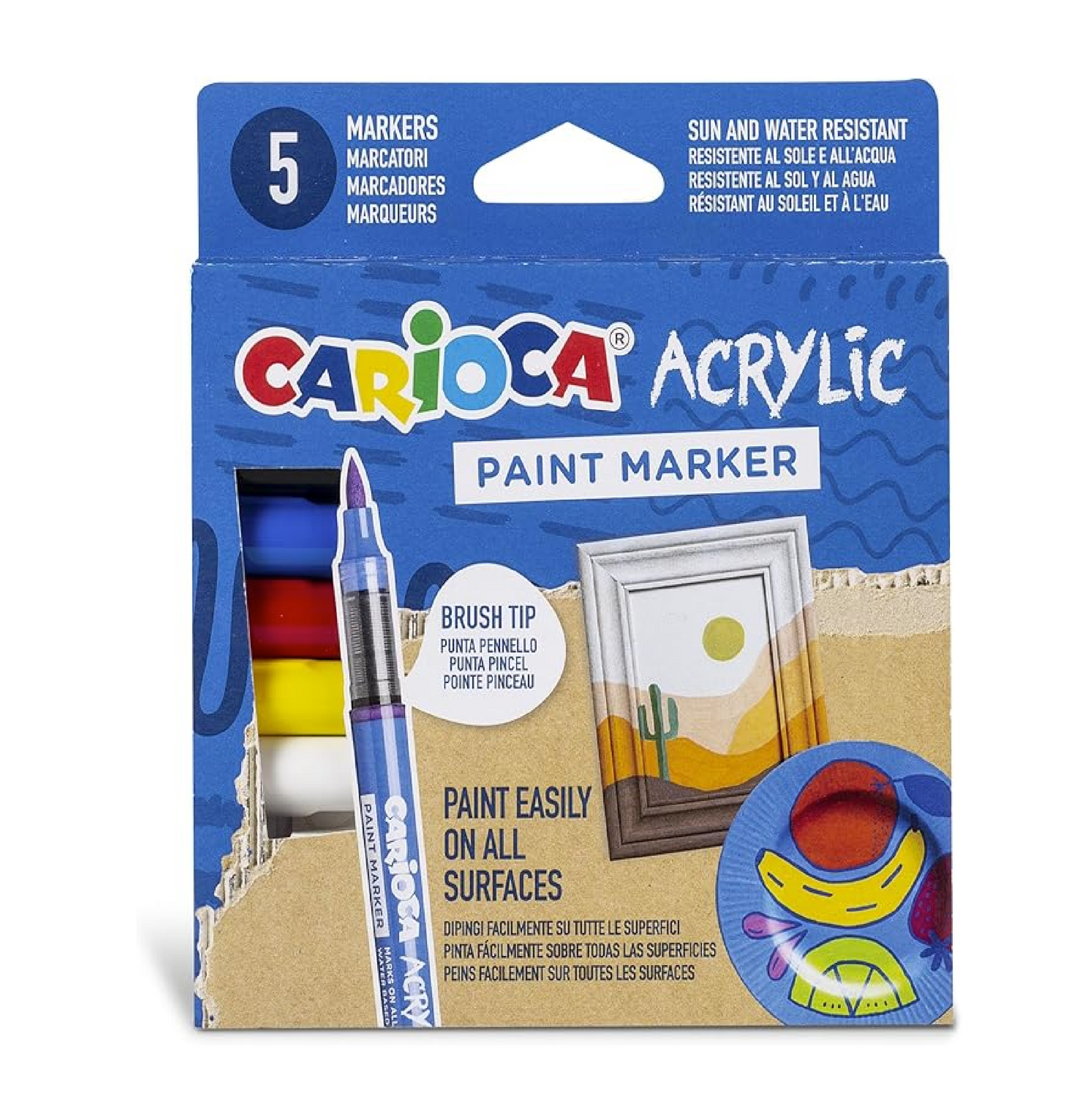 5 Marcatori Acrilici Brush – Pennarelli Punta Pennello Creativi