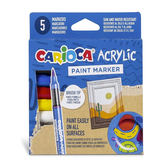 5 Marcatori Acrilici Brush – Pennarelli Punta Pennello Creativi