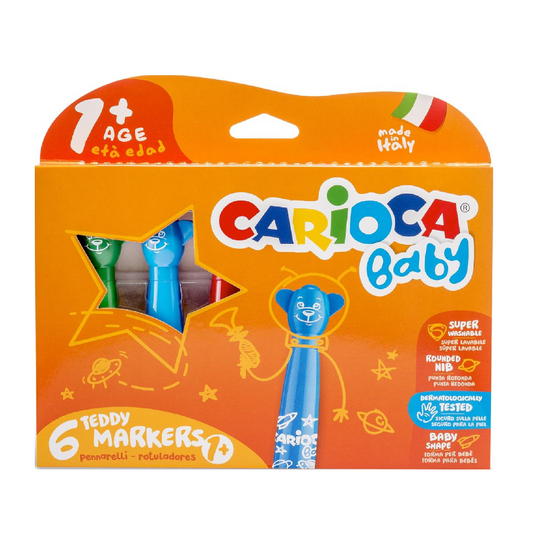 6 Pennarelli Baby 1+ Teddy Marker – Pennarelli Orsetto Sicuri per Bambini