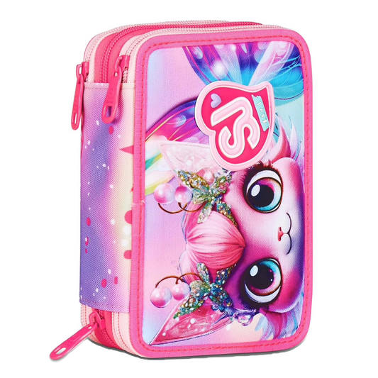 Astucci 3 Zip Sj Cat Led Girl