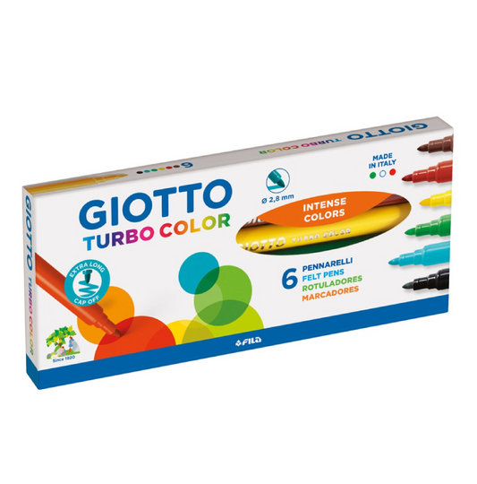Turbo Color 6 Pennarelli - Punta Fine 2.8mm Lavabili