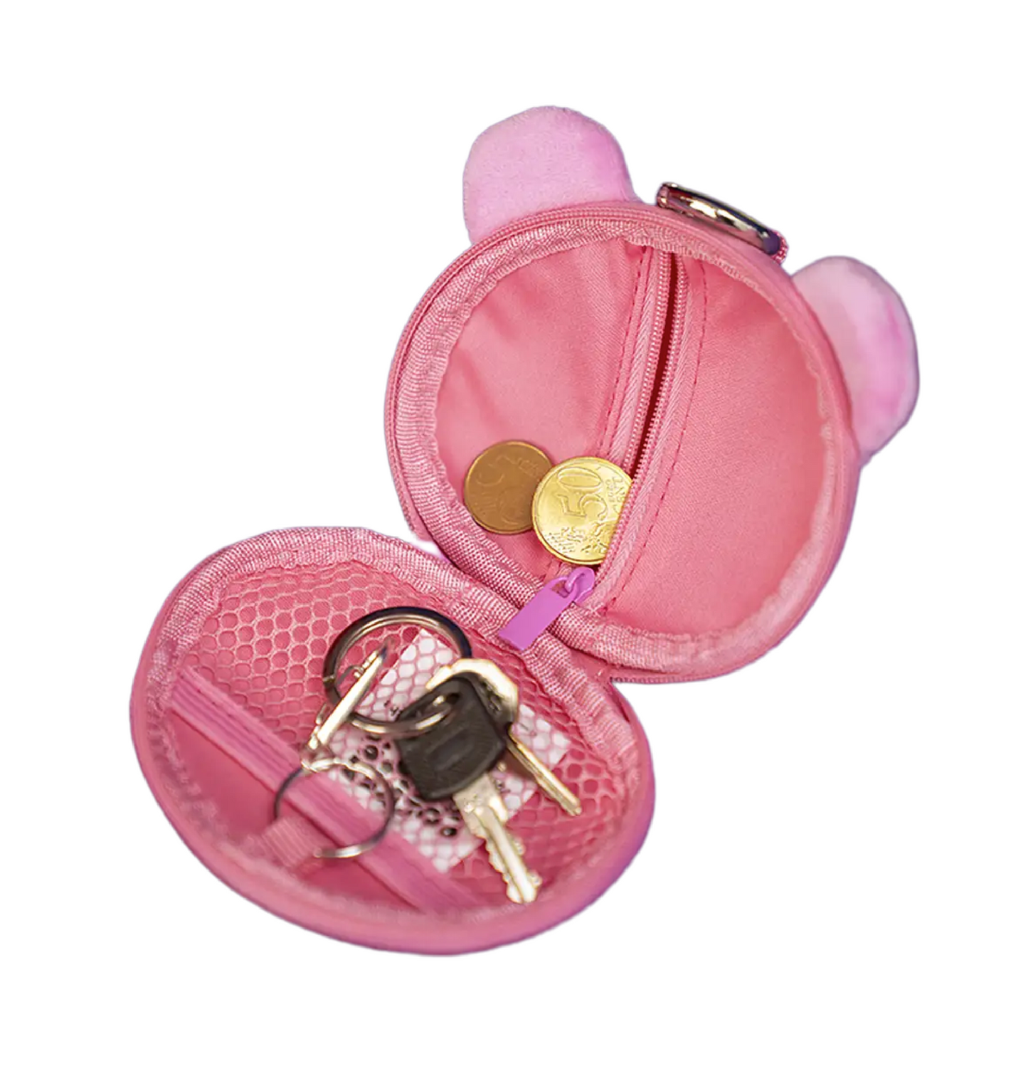 Pocket Pets Portamonete Peluche con Moschettone – 3 Varianti Gatto, Chimera, Orso