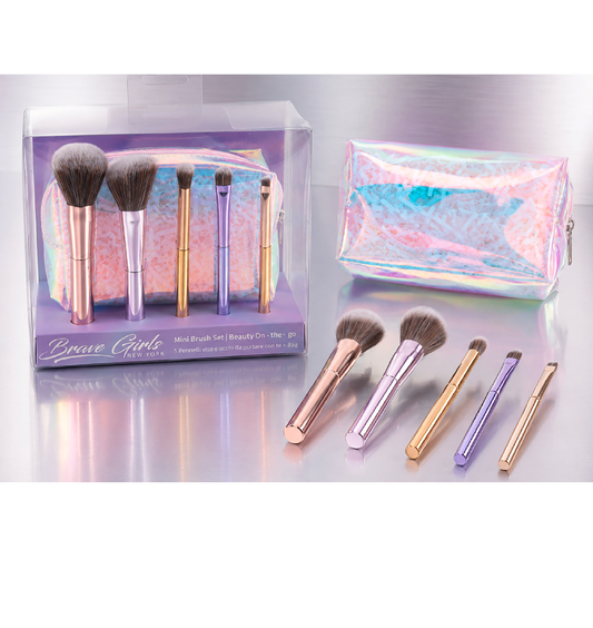Set 5 Pennelli Viso e Occhi Brave Girls | Mini Beauty Iridescente