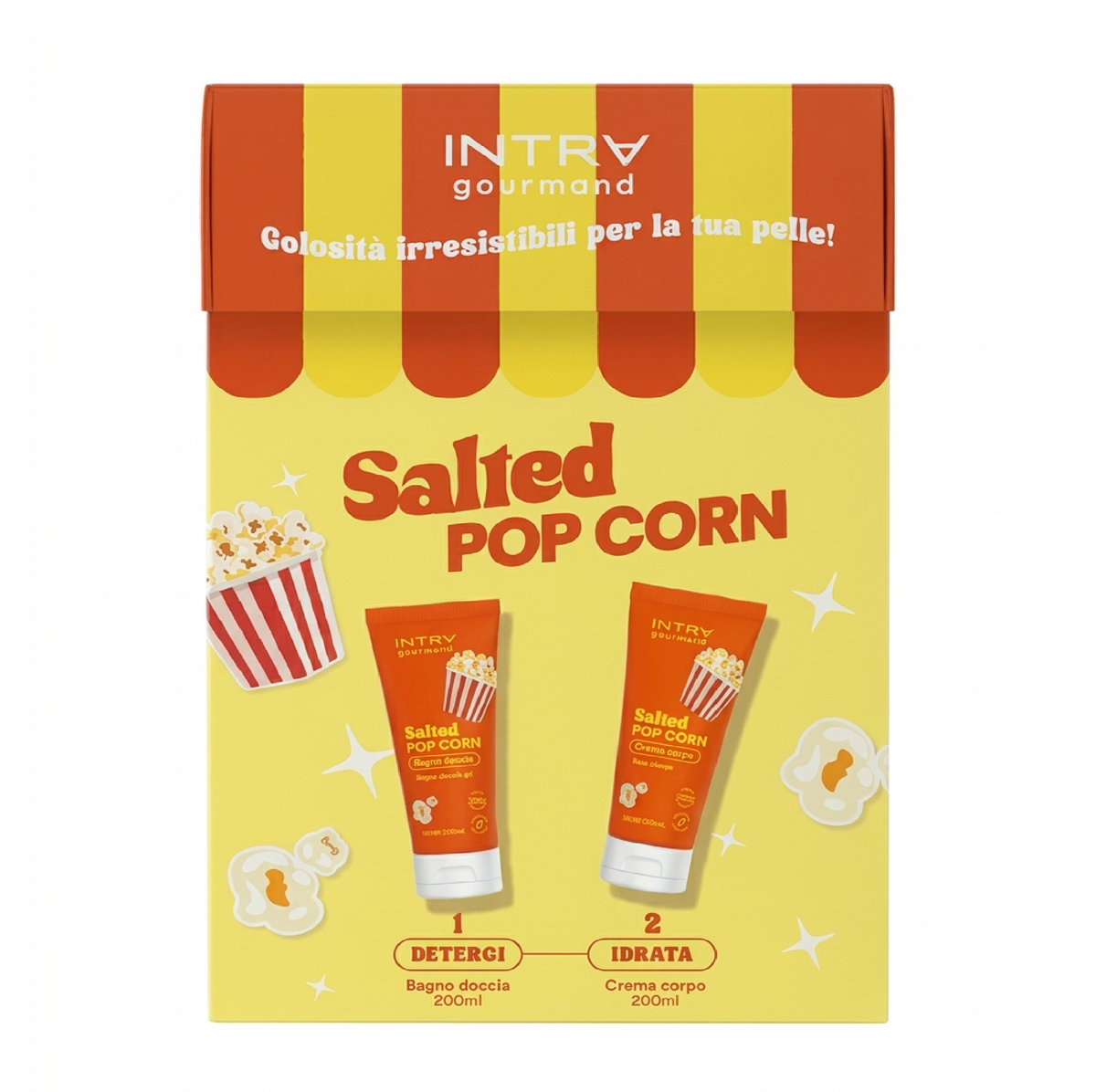 Salted Popcorn Cofanetto - Bagno Doccia + Crema Popcorn Salato