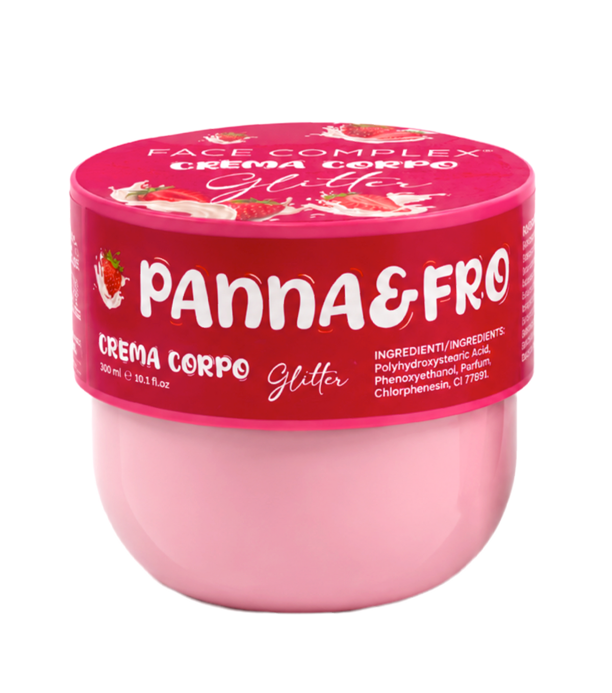 Crema e Acqua Corpo Glitter Pesca PannaeFragola Zucchero Filato - Crema 300ml e Acqua Corpo Spray 250ml