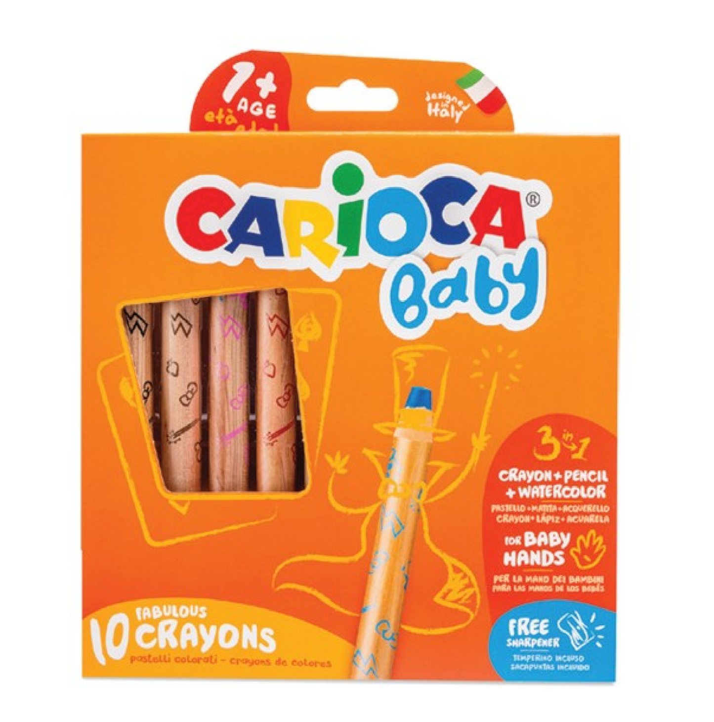 10 Pastelli 1+ Crayons 3 in 1 – Pastello, Matita e Acquerello per Bambini