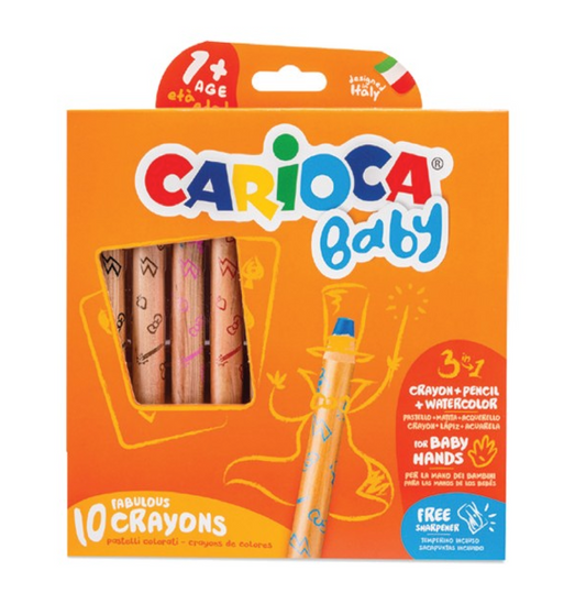10 Pastelli 1+ Crayons 3 in 1 – Pastello, Matita e Acquerello per Bambini