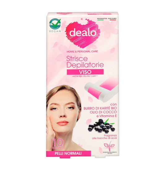 Strisce Depilatorie Viso alle Bacche di Acai 10pz – Depilazione Precisa e Delicata