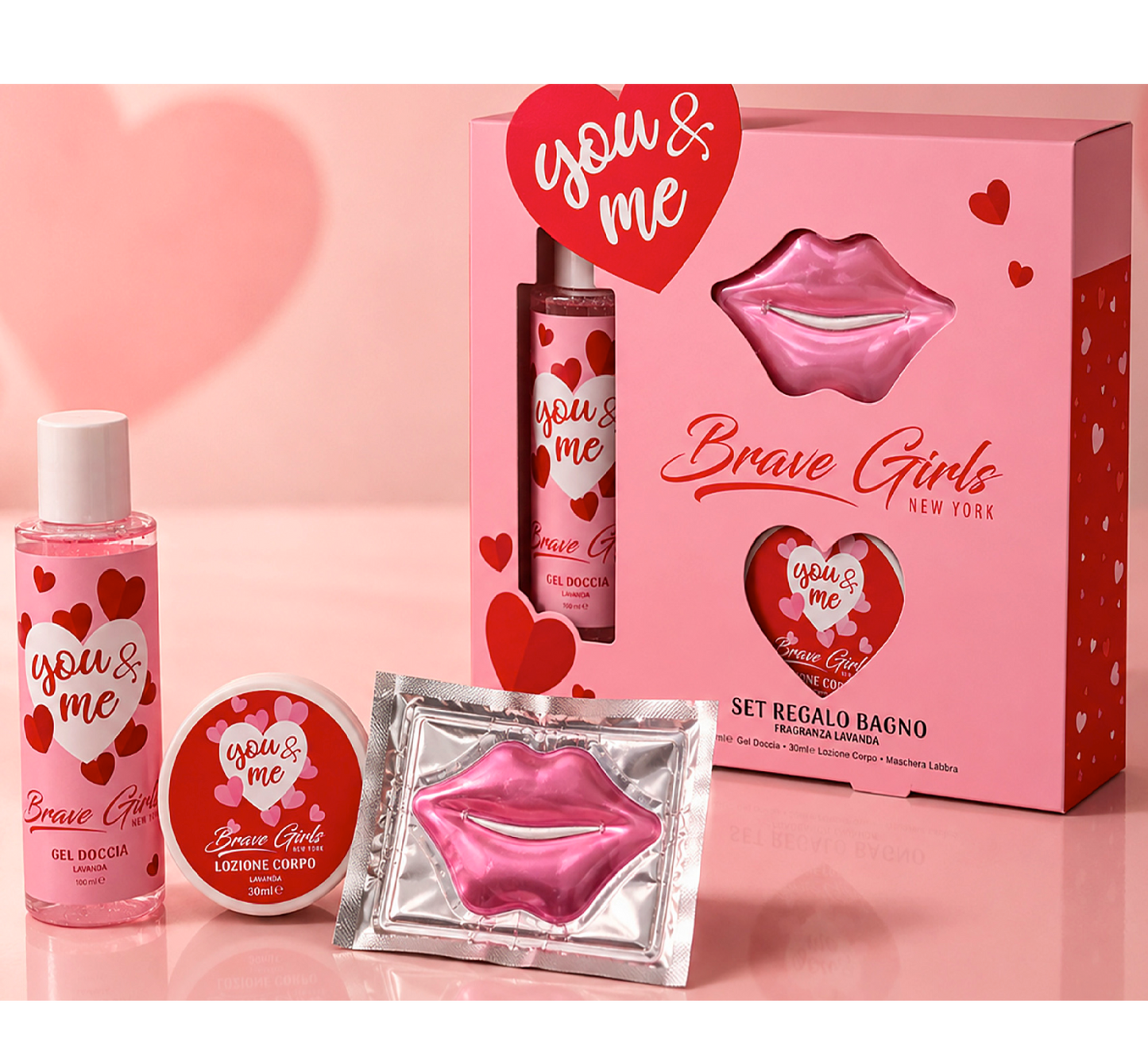 Cofanetto Brave Girls YOU&ME | Shower Gel, Body Lotion e Maschera Labbra