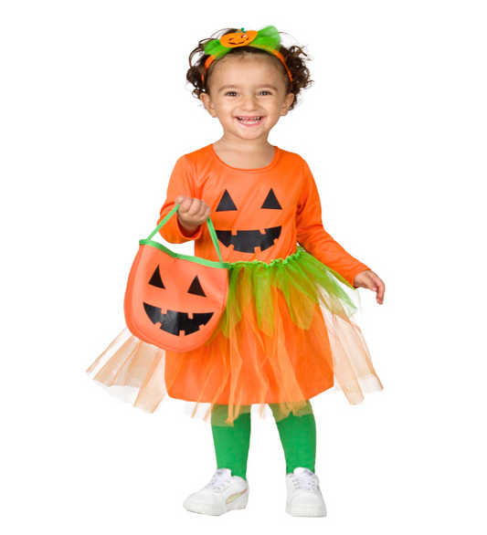 Costume Zucchetta Halloween Tg 13/18mesi a 25/36mesi