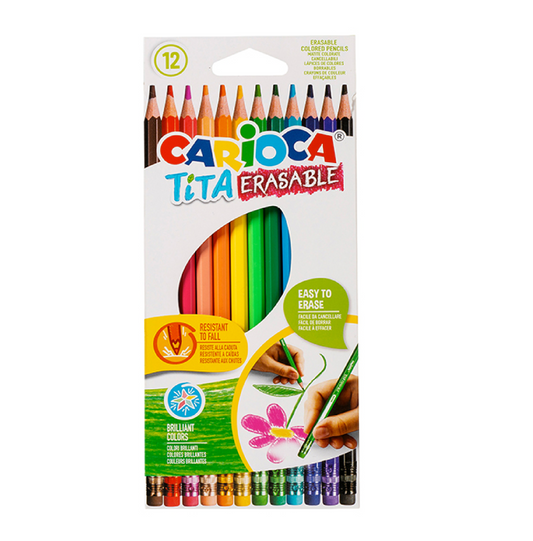12 Pastelli Tita Erasable – Cancellabili e Resistenti per Bambini