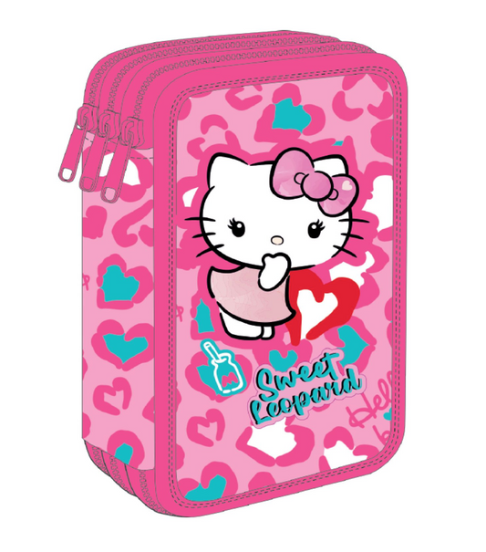 Astuccio 3 Zip Hello Kitty Completo