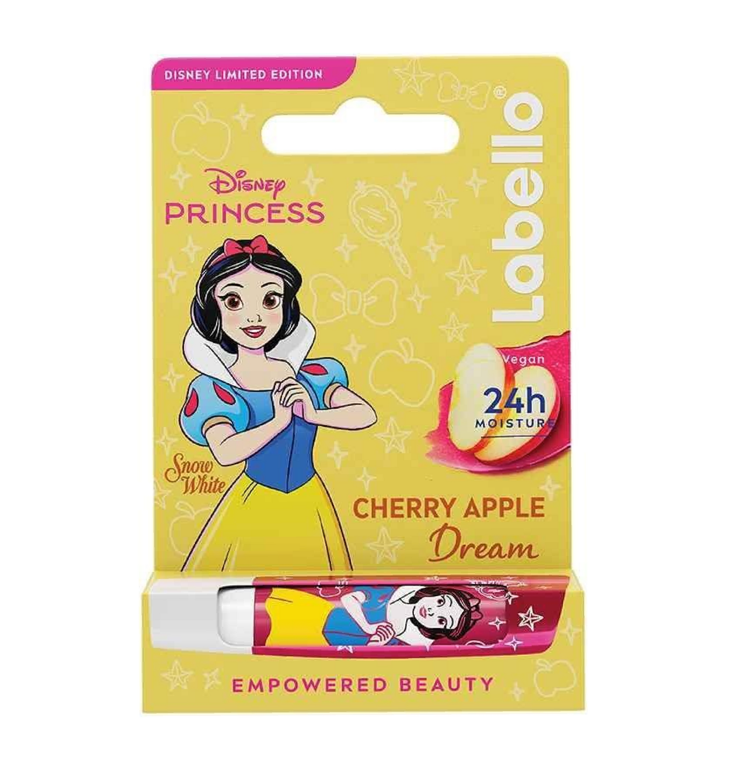 Labello Princess Biancaneve Cherry Apple 24H – Balsamo Labbra Idratante Ciliegia e Mela