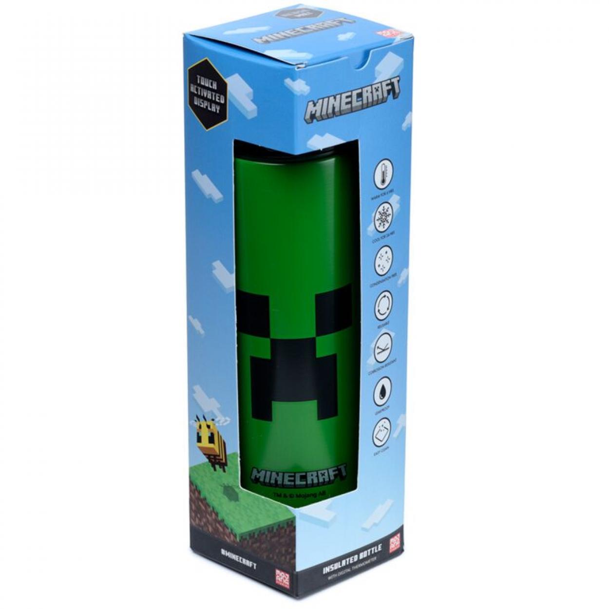 Bottiglia Termica Minecraft Creeper in Acciaio con Termometro
