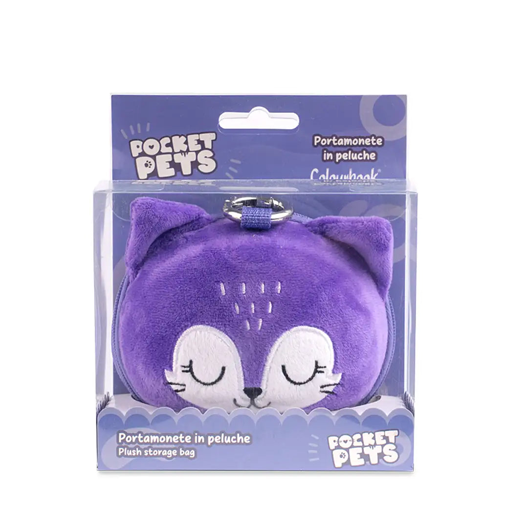 Pocket Pets Portamonete Peluche con Moschettone – 3 Varianti Gatto, Chimera, Orso