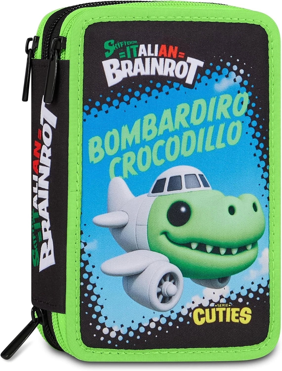 Astuccio 3 Zip Italian Brainrot Completo - Astuccio Scuola 3 Scomparti