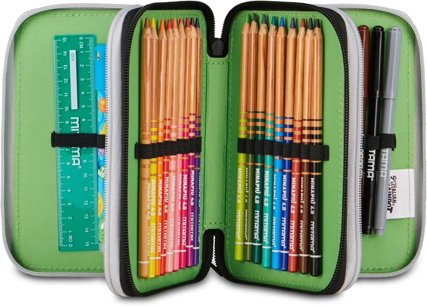 Astuccio 3 Zip Italian Brainrot Completo - Astuccio Scuola 3 Scomparti