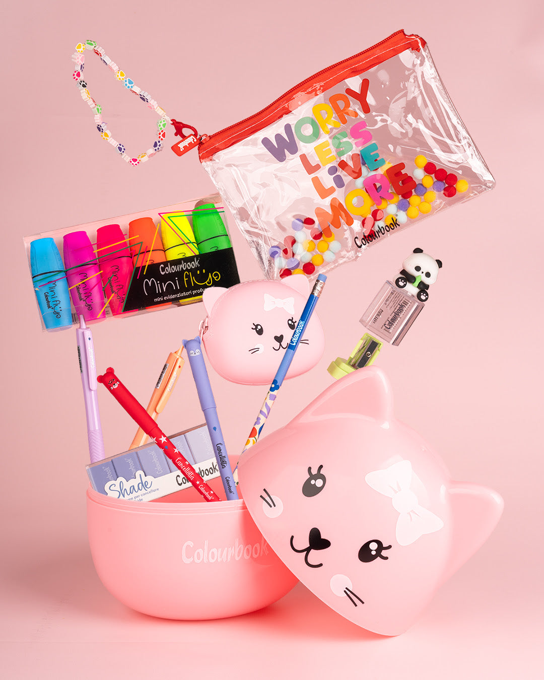 Happy Box Cancellotte – Box Cancelleria con Penne, Evidenziatori e Gadget a Sorpresa