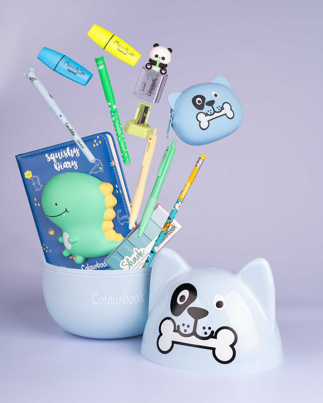 Happy Box Cancellotte – Box Cancelleria con Penne, Evidenziatori e Gadget a Sorpresa