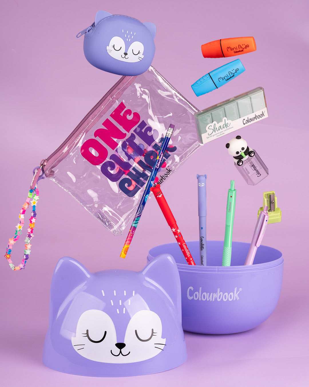 Happy Box Cancellotte – Box Cancelleria con Penne, Evidenziatori e Gadget a Sorpresa